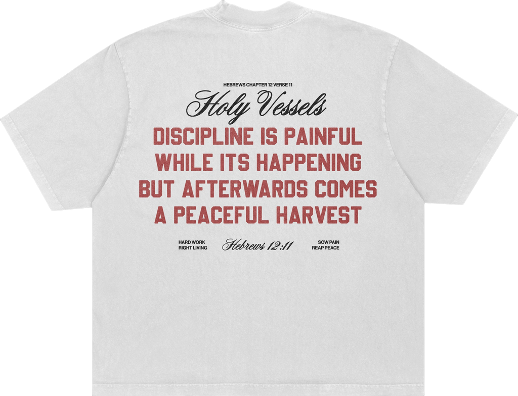 "Painful Discipline" Heavyweight Tee | White
