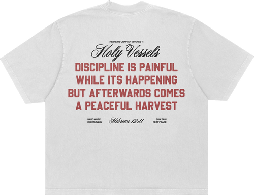 "Painful Discipline" Heavyweight Tee | White